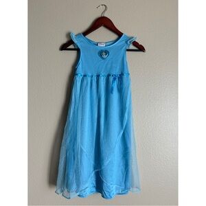 Disney Princess Cinderella Girls’ Shimmery Blue Night Gown (7/8, M)